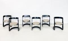 Mario Sabot Set of 6 Mid Century Dining Chairs by Willy Rizzo for Mario Sabot - 3005572