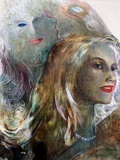 Mario Zamparelli 1950s Gorgeous Women Montage Portrait Mid Century Illustration Art  - 4612592