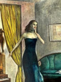 Mario Zamparelli Glamorous Female Musician Lost in Thought Next to Nude Statue of a Torso - 4446754