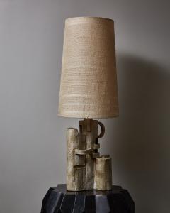 Marius Bessone Important Table Lamp in Glazed Ceramic by Marius Bessone - 2749007