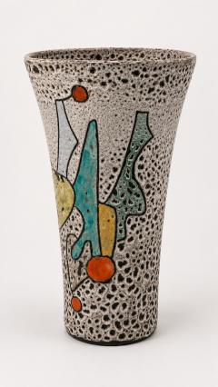 Marius Bessone Large fat lava conical vase by Marius Bessone Vallauris France 1956 - 4708941