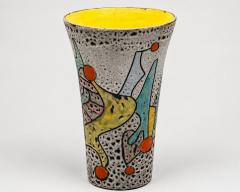 Marius Bessone Large fat lava conical vase by Marius Bessone Vallauris France 1956 - 4708942