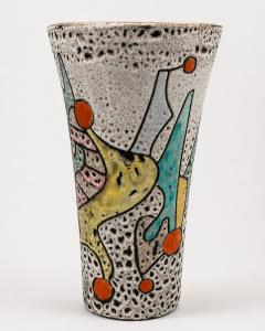 Marius Bessone Large fat lava conical vase by Marius Bessone Vallauris France 1956 - 4708944