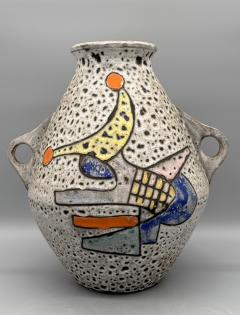 Marius Bessone Large glazed ceramic vase with handles Marius Bessone Vallauris France 1956 - 4418541