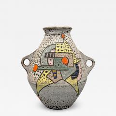 Marius Bessone Large glazed ceramic vase with handles Marius Bessone Vallauris France 1956 - 4419217