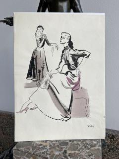 Marjorie Ullberg Mid Century Fashion Illustration Neiman Marcus - 2973576