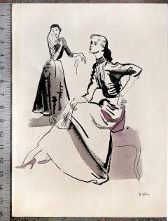 Marjorie Ullberg Mid Century Fashion Illustration Neiman Marcus - 2973577