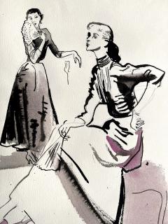 Marjorie Ullberg Mid Century Fashion Illustration Neiman Marcus - 2973582