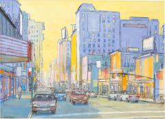 Mark Burton Cityscape in blues and yellow - 1151443