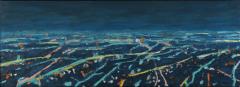 Mark Horton Aerial View of City Horizon at Night 18 x50  - 1191323