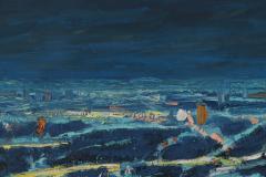 Mark Horton Aerial View of City Horizon at Night 18 x50  - 1191326