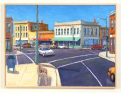 Mark Horton Mark Horton b 1953 Coffee House on Curved City Corner 30 x 40  - 3933063