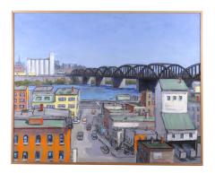 Mark Horton Mark Horton b 1953 Town on River with Bridge 40 x 50  - 2751845