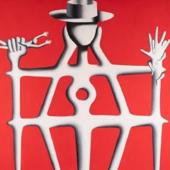 Mark Kostabi Structural Engineer Painting by Mark Kostabi acrylic on canvas - 2754639