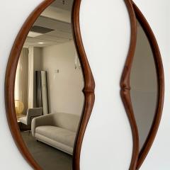 Mark Levin Pair Studio Craft Movement Sculptural Walnut Wall Mirrors by Mark Levin - 3429386