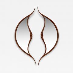 Mark Levin Pair Studio Craft Movement Sculptural Walnut Wall Mirrors by Mark Levin - 3430699