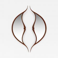 Mark Levin Pair of Studio Craft Movement Carved Sculptural Walnut Wall Mirrors Mark Levin - 1333767