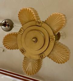 Markel Company American Art Deco Chandelier with Faceted Slip Shade Glass - 4320648