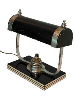 Markel Company MODERNIST ART DECO CHROME BLACK ENAMEL BAKELITE DESK LAMP BY MARKEL - 4605109