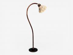 Marksl jd Attribution Floor Lamp Stained Wood Fabric Sweden 1970s - 4453187