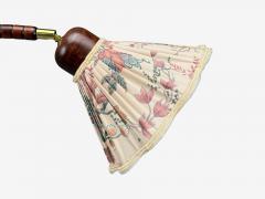 Marksl jd Attribution Floor Lamp Stained Wood Fabric Sweden 1970s - 4453189
