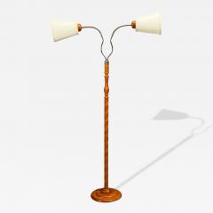 Marksl jd Floor Lamp Light Wood Metal Fabric Sweden 1990s - 4532301