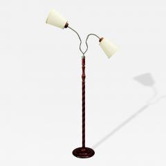 Marksl jd Floor Lamp Wood Metal Fabric Sweden 1970s - 4532297