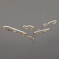 Markus Haase Bronze and Onyx Cloud Chandelier No 1 USA - 1153696