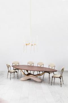 Markus Haase Markus Haase Bronze Walnut and Limestone Dining Table USA 2018 - 852590