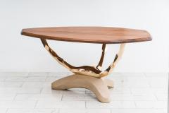 Markus Haase Markus Haase Bronze Walnut and Limestone Foyer Table USA 2022 - 4026320