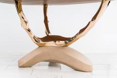 Markus Haase Markus Haase Bronze Walnut and Limestone Foyer Table USA 2022 - 4026329