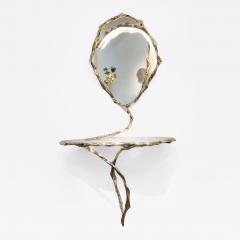 Markus Haase Markus Haase Bronze and Marble Console with Bronze Mirror DE - 1301701