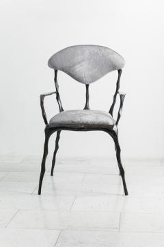 Markus Haase Markus Haase Faceted Bronze Patina Dining Chair with Arms USA 2019 - 4026010