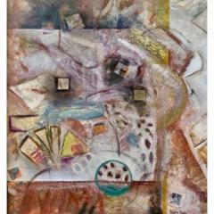 Marlene Healey Abstract Art Oil Painting Fractured Time - 4541947