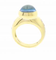 Marlene Stowe Marlene Stowe Aquamarine and Diamond Cabochon Ring - 3862712