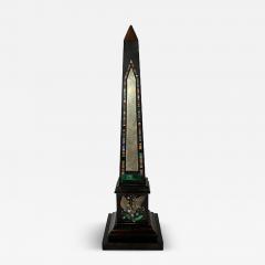 Marmo Negro and Specimen Marble Grand Tour Obelisk 19th Century - 4703635