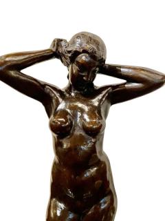 Marnix D Haveloose Art Deco Bronze Female Statue by Belgian Artist M DHaveloose - 1369608