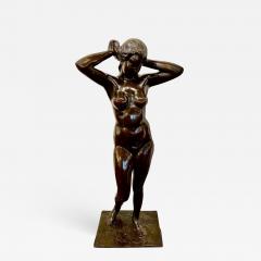 Marnix D Haveloose Art Deco Bronze Female Statue by Belgian Artist M DHaveloose - 1373775