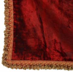 Maroon Velvet Table Runner with Fringe - 4321487