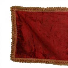 Maroon Velvet Table Runner with Fringe - 4321488