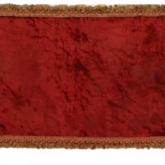 Maroon Velvet Table Runner with Fringe - 4321489