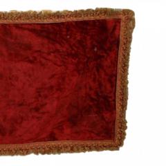 Maroon Velvet Table Runner with Fringe - 4321491