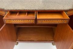 Marquetry Sideboard French Granite Inlay Bronze Mounts and Feet - 3532765
