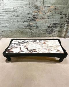 Marquina Marble Coffee Table by Edith Norton Signed Plate 1970 - 3516128