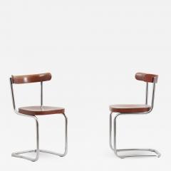 Mart Stam Pair of Chairs by Mart Stam for M cke Melder Under License from Thonet 1930s - 1518074