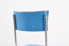 Mart Stam Set of 4 Blue Cantilever Chairs B43 by Mart Stam for Thonet Germany 1930s - 1504466