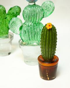 Marta Marzotto Set of Four Signed Marta Marzotto Hand Blown Murano Glass Cactus Sculptures - 2430833