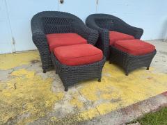 Martha Stewart Pair of Martha Stewart Wicker Chaise Lounge - 4306846