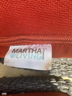 Martha Stewart Pair of Martha Stewart Wicker Lounge Chairs and Ottomans - 4306817