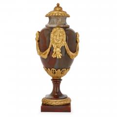 Martin Baffert Pair of French Louis XVI period gilt bronze and agate vases - 1243254